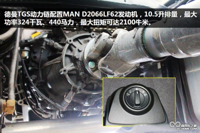 德曼TGS動(dòng)力鏈配置了MAN D2066LF62發(fā)動(dòng)機